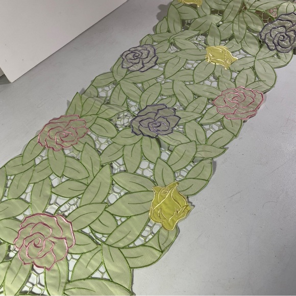 Springtime Embroidered Table-Top Runner - Picture 3 of 13